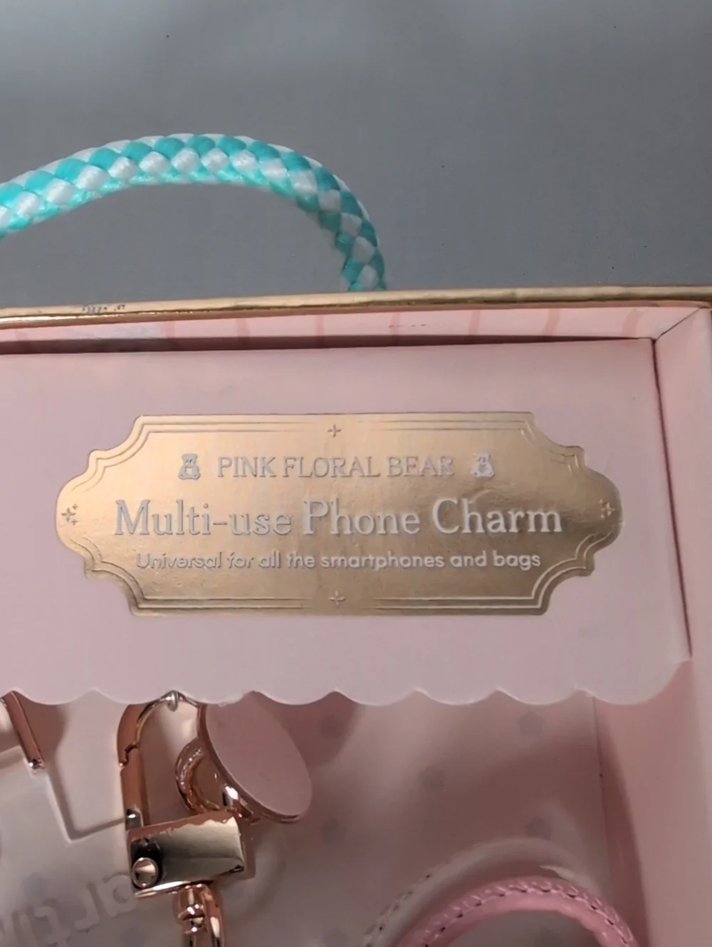 Artikl Pink Floral Bear Multi-use Phone Charm